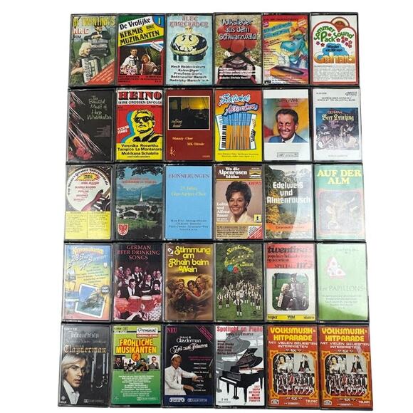 Kiosk Other - Lot of 30 German Folk Music Cassette Tapes Schlager Polka Accordion Zither
